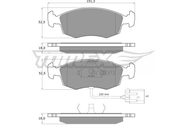 TOMEX BRAKES Piduriklotsi komplekt,ketaspidur TX 11-34